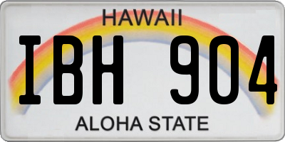 HI license plate IBH904