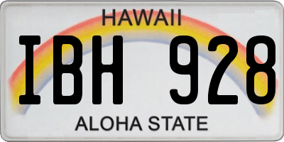 HI license plate IBH928