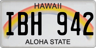 HI license plate IBH942