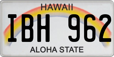 HI license plate IBH962