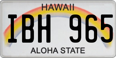 HI license plate IBH965