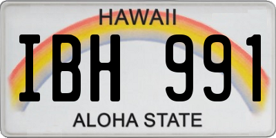 HI license plate IBH991