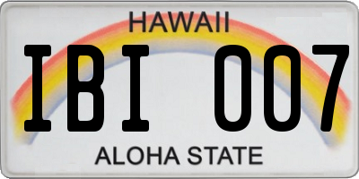 HI license plate IBI007