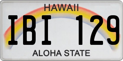 HI license plate IBI129