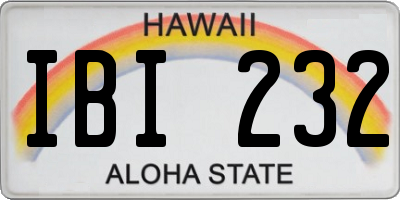 HI license plate IBI232