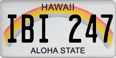 HI license plate IBI247