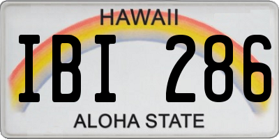 HI license plate IBI286