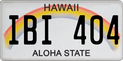 HI license plate IBI404
