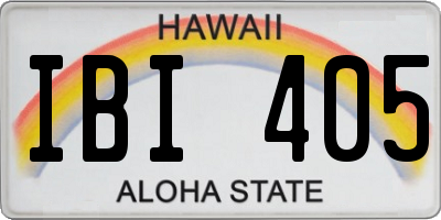 HI license plate IBI405