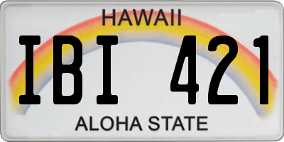 HI license plate IBI421