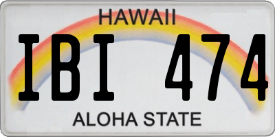 HI license plate IBI474
