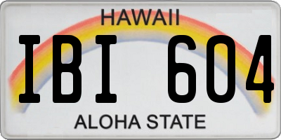 HI license plate IBI604