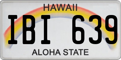 HI license plate IBI639