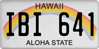 HI license plate IBI641