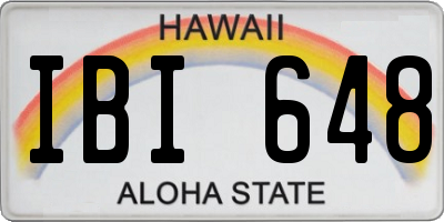 HI license plate IBI648