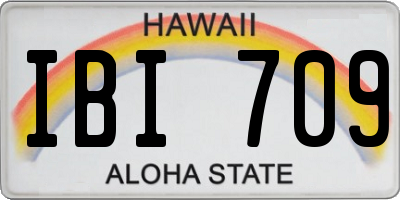 HI license plate IBI709