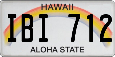 HI license plate IBI712