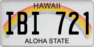HI license plate IBI721