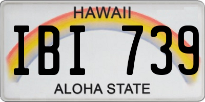 HI license plate IBI739
