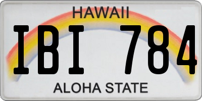 HI license plate IBI784