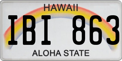 HI license plate IBI863