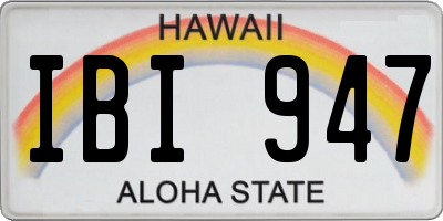 HI license plate IBI947