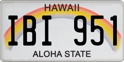 HI license plate IBI951