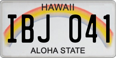 HI license plate IBJ041