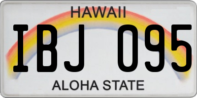 HI license plate IBJ095