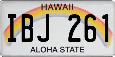 HI license plate IBJ261