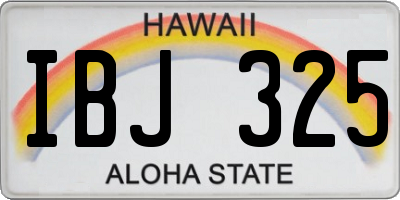 HI license plate IBJ325