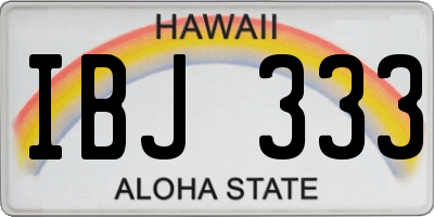 HI license plate IBJ333