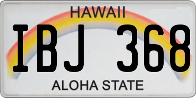 HI license plate IBJ368