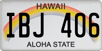 HI license plate IBJ406