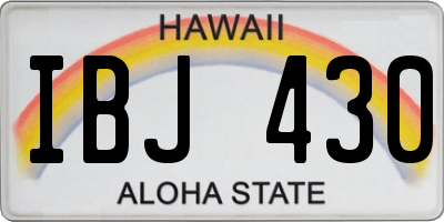 HI license plate IBJ430