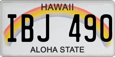 HI license plate IBJ490