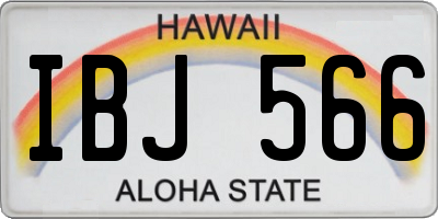 HI license plate IBJ566