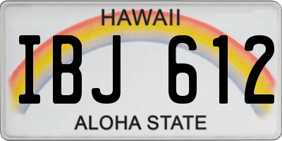 HI license plate IBJ612
