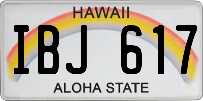 HI license plate IBJ617