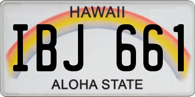 HI license plate IBJ661