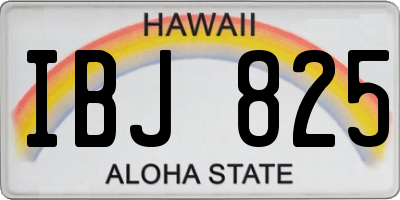 HI license plate IBJ825