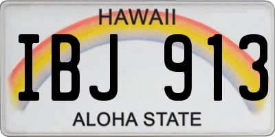 HI license plate IBJ913