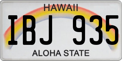 HI license plate IBJ935