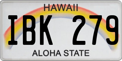 HI license plate IBK279