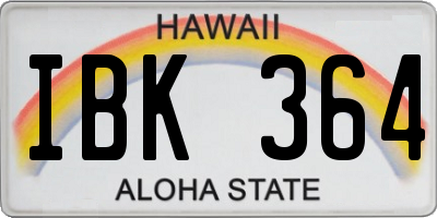 HI license plate IBK364