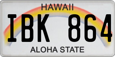 HI license plate IBK864