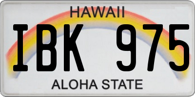 HI license plate IBK975