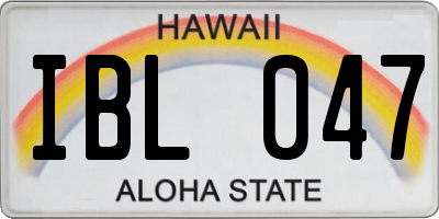 HI license plate IBL047