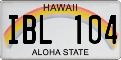 HI license plate IBL104