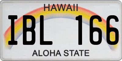 HI license plate IBL166
